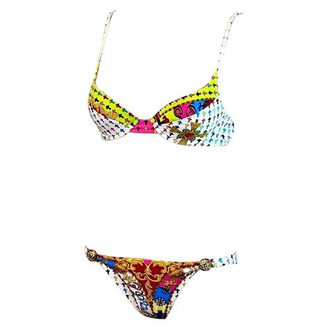 versace two piece swimsuit|versace medusa bikini.